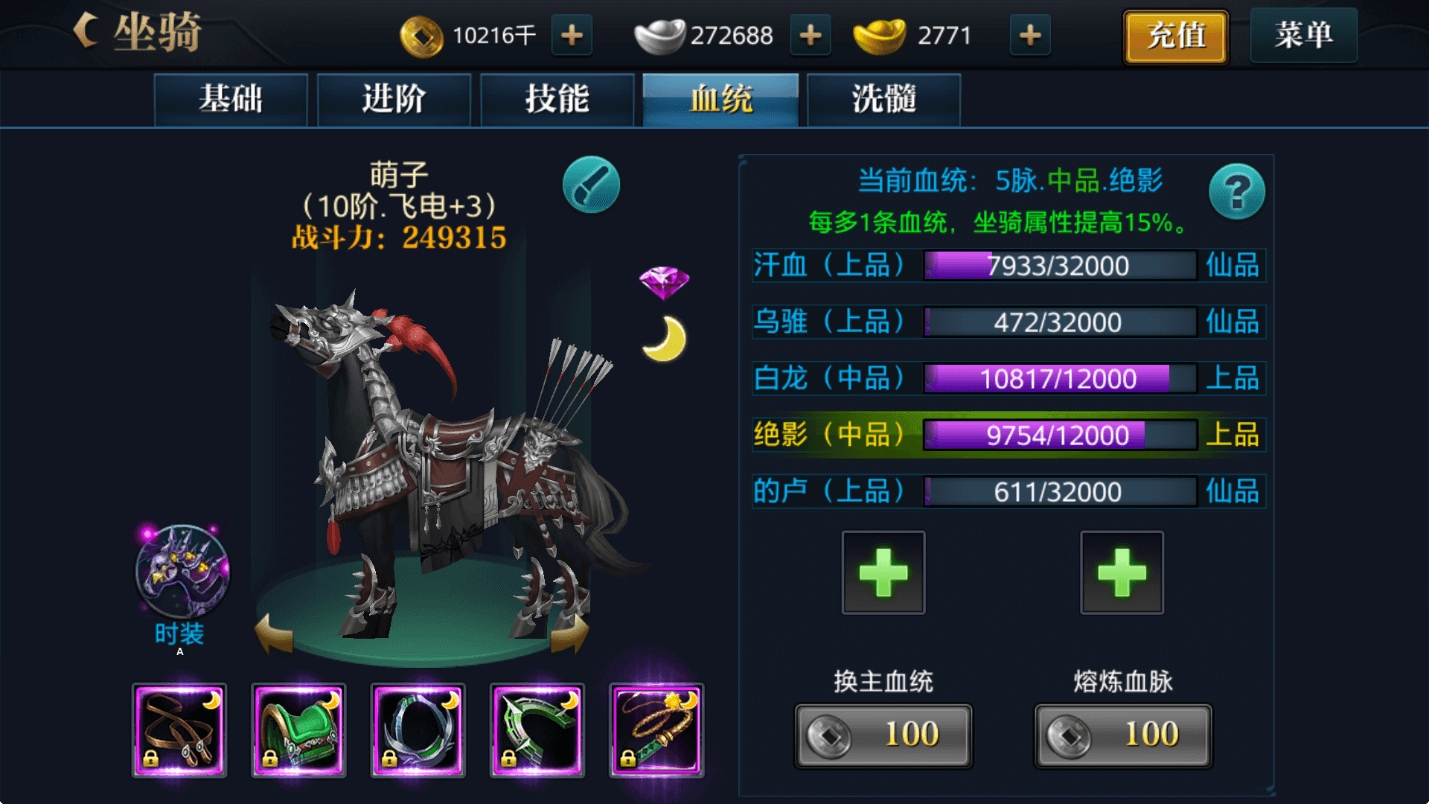 北凉悍刀行坐骑血统